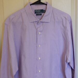 Ralph Lauren Men's Lavender Micro-Check Dress Shirt